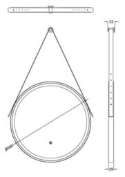 Balterley Quixhill Round Framed Led Touch Sensor Mirror With Demister, 600mm - Chrome/grey - thumbnail 4
