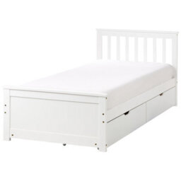 Beliani Bed With 2 Drawers Pine Wood Olendon 90 X 200 Cm (Eu Single) White - thumbnail 5