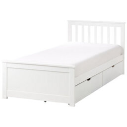 Beliani Bed With 2 Drawers Pine Wood Olendon 90 X 200 Cm (Eu Single) White - thumbnail 4