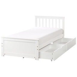 Beliani Bed With 2 Drawers Pine Wood Olendon 90 X 200 Cm (Eu Single) White - thumbnail 6