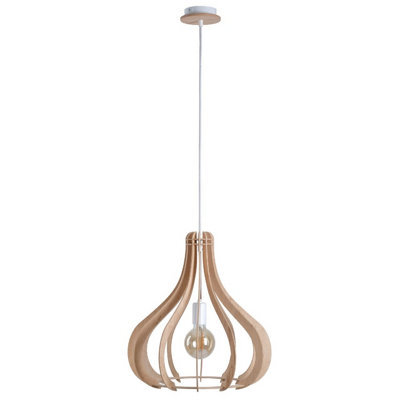 Luminosa Lighting Luminosa Lavena Wire Frame Pendant Ceiling Light Natural, 43.5Cm, 1X E27