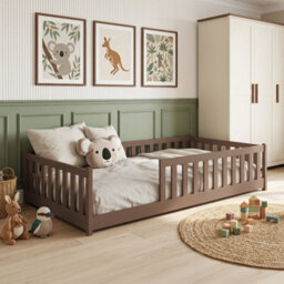 Arten Otis Milk Chocolate 120 X 200Cm Eu Small Double Bed With Guardrails - Foam Bonnell Mattress Included - thumbnail 1
