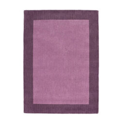 Modern Mauve Rug, Bordered Rug, 25mm Thickness Wool Rug, Bordered Wool Rug For Bedroom, & Dining Room-160Cm X 230Cm - thumbnail 1