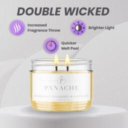 Panache Fresh Linen Scented Candle - Double Wick - Clean Crisp Scent - thumbnail 2