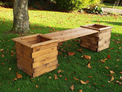 Charles Taylor Trading Planter Bench, Wooden Garden Planters With Seat - W198 X D47 X H46 - Fully Assembled - Bench - image 1