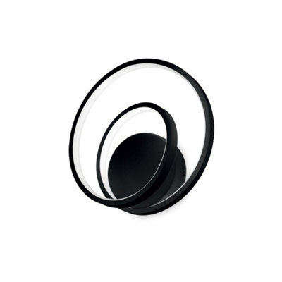 Ideal Lux Oz Led Decorative Swirl Integrated Led Wall Light Black, 3000K - image 1