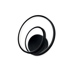 Ideal Lux Luminosa Oz Led Decorative Swirl Integrated Led Wall Light Black, 3000K