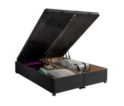 Adore Designs Plush Velvet Ottoman Storage Bed Base - End-Lift - 4Ft6 Double - Black - thumbnail 2
