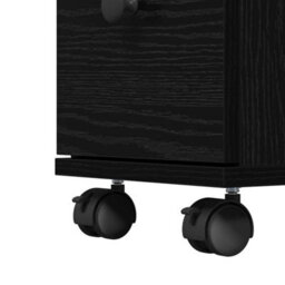 Walplus Narrow Bathroom Cabinet With Wheel Black Oak 33 X 23 X 65 Cm - thumbnail 8