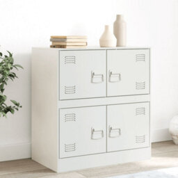 Berkfield Sideboard White 67X39X73 Cm Steel - thumbnail 1