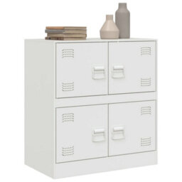 Berkfield Sideboard White 67X39X73 Cm Steel - thumbnail 5