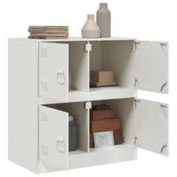 Berkfield Sideboard White 67X39X73 Cm Steel - thumbnail 4