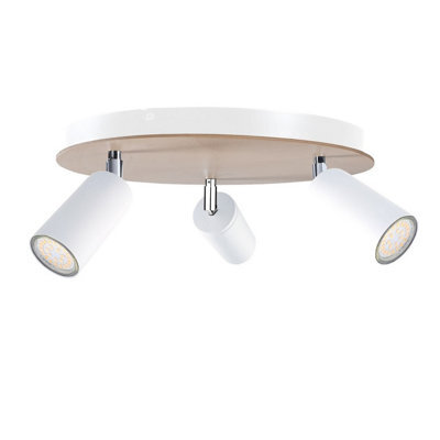 Luminosa Lighting Luminosa Eye Ceiling Spotlight Clusters White, Wood, 31Cm, 3X Gu10