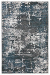 Flatweave New York Abstract Chenille Rug In Grey And Blue 80X200Cm - thumbnail 2