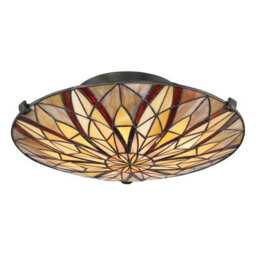 Luminosa Lighting Elstead Victory Tiffany Semi-Flush, Valiant Bronze, E27 - thumbnail 3