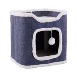 Warm Cat Bed For Indoor Cats,covered Cat Cave House & Furniture With Scratch Pad - thumbnail 6