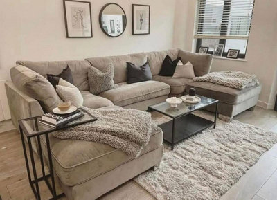Home & Love Luxury Bishop U Shape Corner Sofa - Made In Uk - Naple Beige