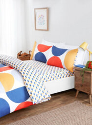 Rapport Baltimore Multicolour Geometric Design Duvet Cover, Fitted Sheet And Pillow Case