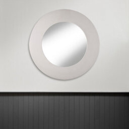 Nielsen Round Wooden Wall Mirror For Bedroom, Living Room Or Hallway - Light Grey - 90Cm - thumbnail 2