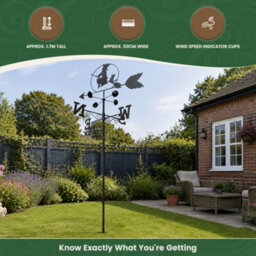 Garden Market Place Weathervane - Witch Steel Weathervane With Ground Spike And Wall Fixing. - thumbnail 6