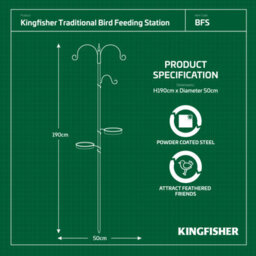 Marco Paul 3 Arm Bird Feeding Station Complete Wild Bird Feeder 3 Hanging Brackets Water Dish - thumbnail 3