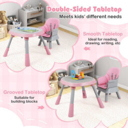 Gainoom 16-In-1 Pink Convertible Baby High Chair Multifunctional Kids Chair - thumbnail 7