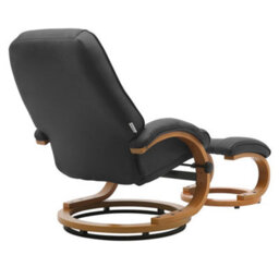 Living And Home Swivel Recliner And Footstool Set Pu Leather Upholstered Reclining Chair Armchair Lounger Chair With Ottoman,black - thumbnail 5