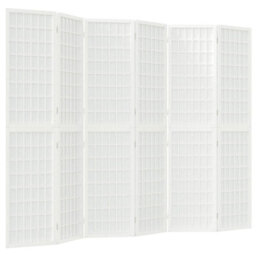 Walplus Folding 6 Panel Japanese Style Room Divider 240 By 170 Centimetres White - thumbnail 2