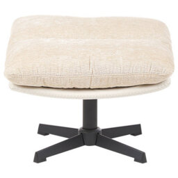 Beliani Swivel Armchair Tovik With Footstool Chenille Light Beige - thumbnail 9