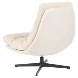 Beliani Swivel Armchair Tovik With Footstool Chenille Light Beige - thumbnail 6