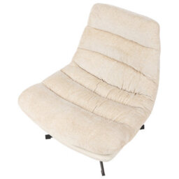 Beliani Swivel Armchair Tovik With Footstool Chenille Light Beige - thumbnail 7