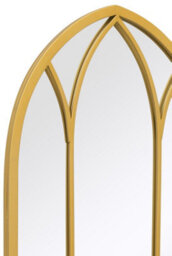 "Mirroroutlet Window Arcus - Gold Metal Framed Arched Wall Mirror 32"" X 19"" (83Cm X 48Cm)" - thumbnail 5