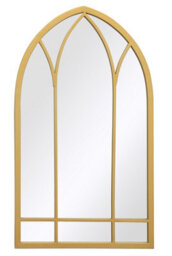 "Mirroroutlet Window Arcus - Gold Metal Framed Arched Wall Mirror 32"" X 19"" (83Cm X 48Cm)" - thumbnail 3