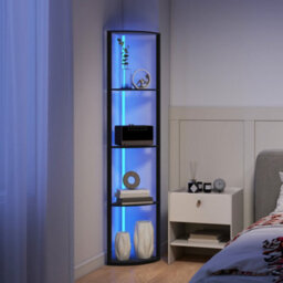 Homcom Modern Rgb Led Lamp With Shelves And Remote Control For Living Room - thumbnail 8