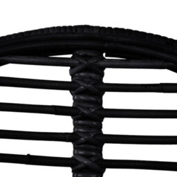 Berkfield Dining Chairs 4 Pcs Black Natural Rattan - thumbnail 4