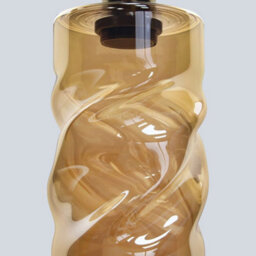 Long Life Lamps Company Vintage Gold Twisted Cylinder Glass Ceiling Pendant Lamp M0230 - thumbnail 5