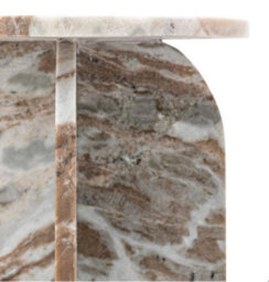 Xample Gallery Amalfi Natural Marble Side Table - 100% Solid Marble With Soft Curved Edges, Fully Assembled, H50 X W40 X D40Cm - thumbnail 4