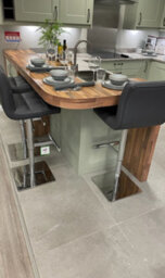 Lamboro Deluxe Allegro Real Leather Kitchen Bar Stool With Adjustable Height & Weighted Base, Charcoal Grey - thumbnail 8