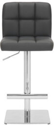 Lamboro Deluxe Allegro Real Leather Kitchen Bar Stool With Adjustable Height & Weighted Base, Charcoal Grey - thumbnail 3
