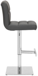 Lamboro Deluxe Allegro Real Leather Kitchen Bar Stool With Adjustable Height & Weighted Base, Charcoal Grey - thumbnail 2