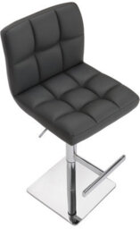 Lamboro Deluxe Allegro Real Leather Kitchen Bar Stool With Adjustable Height & Weighted Base, Charcoal Grey - thumbnail 6