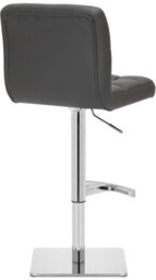Lamboro Deluxe Allegro Real Leather Kitchen Bar Stool With Adjustable Height & Weighted Base, Charcoal Grey - thumbnail 4