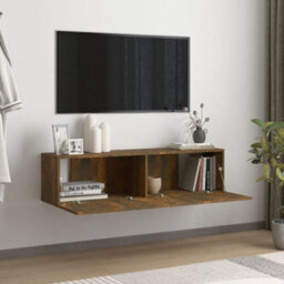 Berkfield Tv Wall Cabinet Smoked Oak 120X30X30 Cm Engineered Wood - thumbnail 3