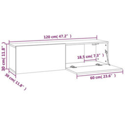 Berkfield Tv Wall Cabinet Smoked Oak 120X30X30 Cm Engineered Wood - thumbnail 8