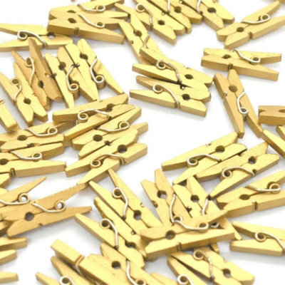 HSD Gold Mini Pegs 50Pcs - Perfect For Christmas, Holiday & Party Decorations - image 1