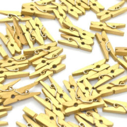 HSD Gold Mini Pegs 50Pcs - Perfect For Christmas, Holiday & Party Decorations - thumbnail 1