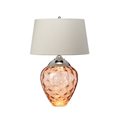 Luminosa Lighting Elstead Samara Table Lamp Metal Work Polished Nickel - Glassware Salmon - image 1