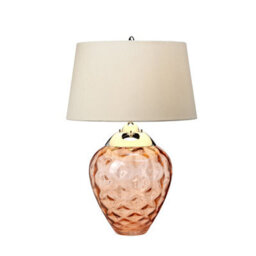 Luminosa Lighting Elstead Samara Table Lamp Metal Work Polished Nickel - Glassware Salmon - thumbnail 3