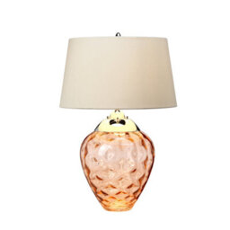 Luminosa Lighting Elstead Samara Table Lamp Metal Work Polished Nickel - Glassware Salmon - thumbnail 4