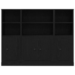 Berkfield Highboard Black Oak 132X35,5X103,5 Cm Engineered Wood - thumbnail 8